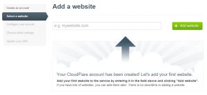 CloudFlare Add Website